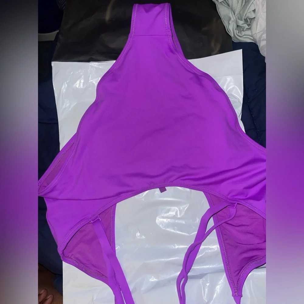 NWT Skims Recycled Swim Cut Out Open Bust One Piece Violet Size 3XL WOMENS 3611